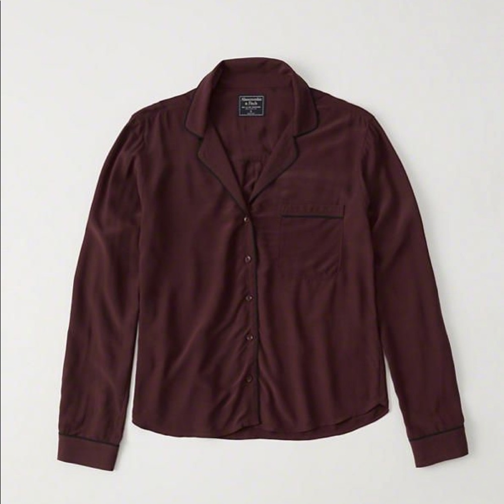 NWT Abercrombie button down blouse top L